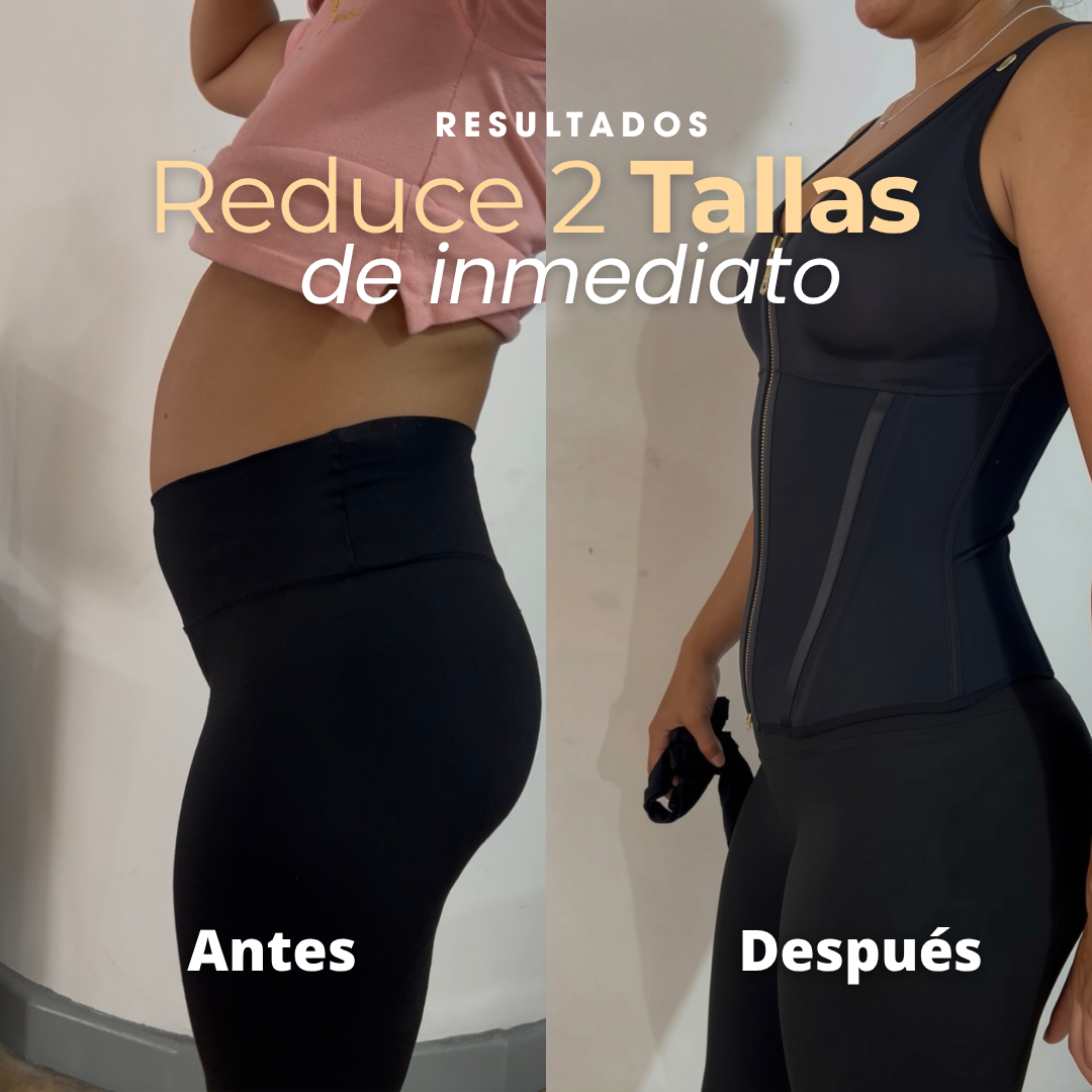 Chaleco Abdomen Bajo | Reduce 2 Tallas al Instante y Corrige Postura Negro