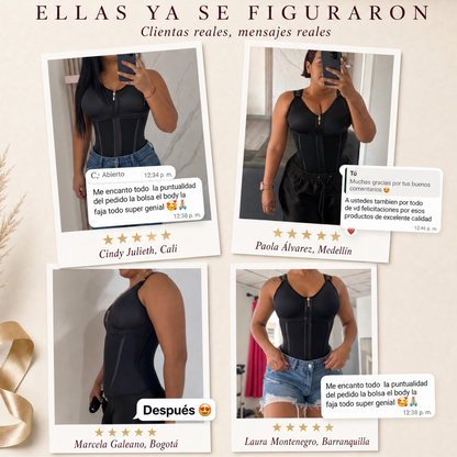 Chaleco Abdomen Bajo | Reduce 2 Tallas al Instante y Corrige Postura Negro